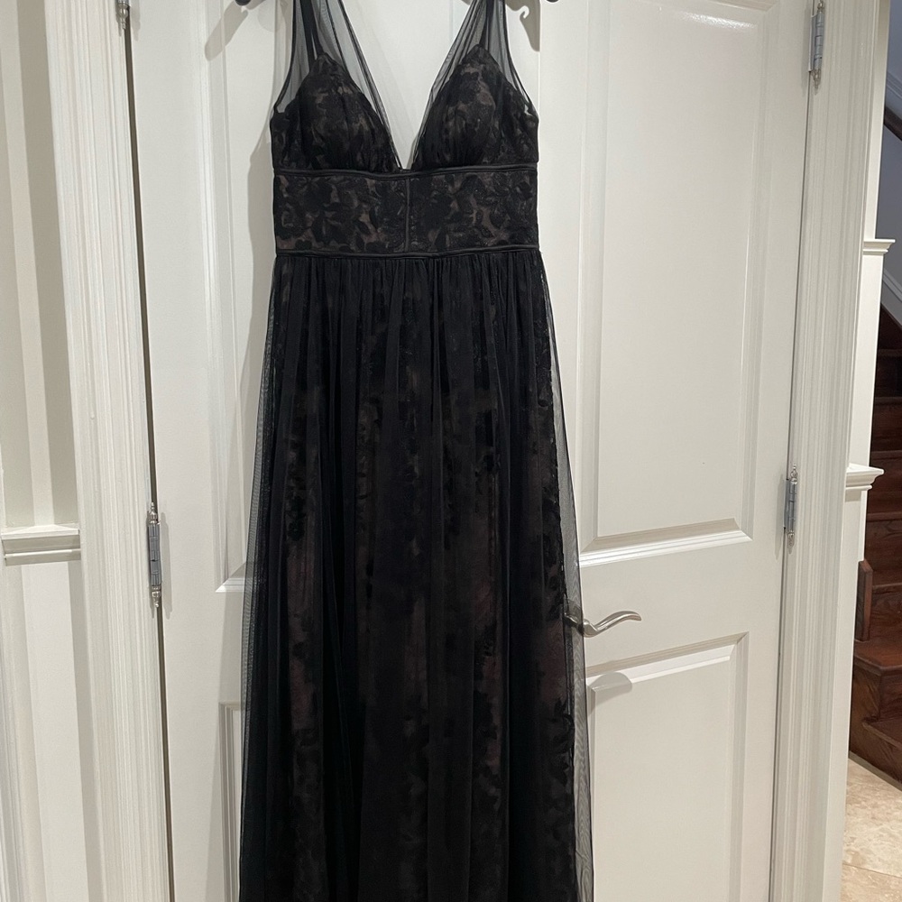 Vera Wang Black Lace Maxi Dress